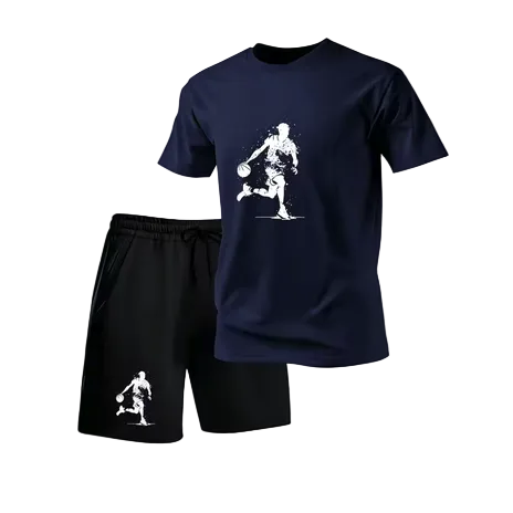 Conjunto Masculino de Verão – T-Shirt e Calções Desportivos