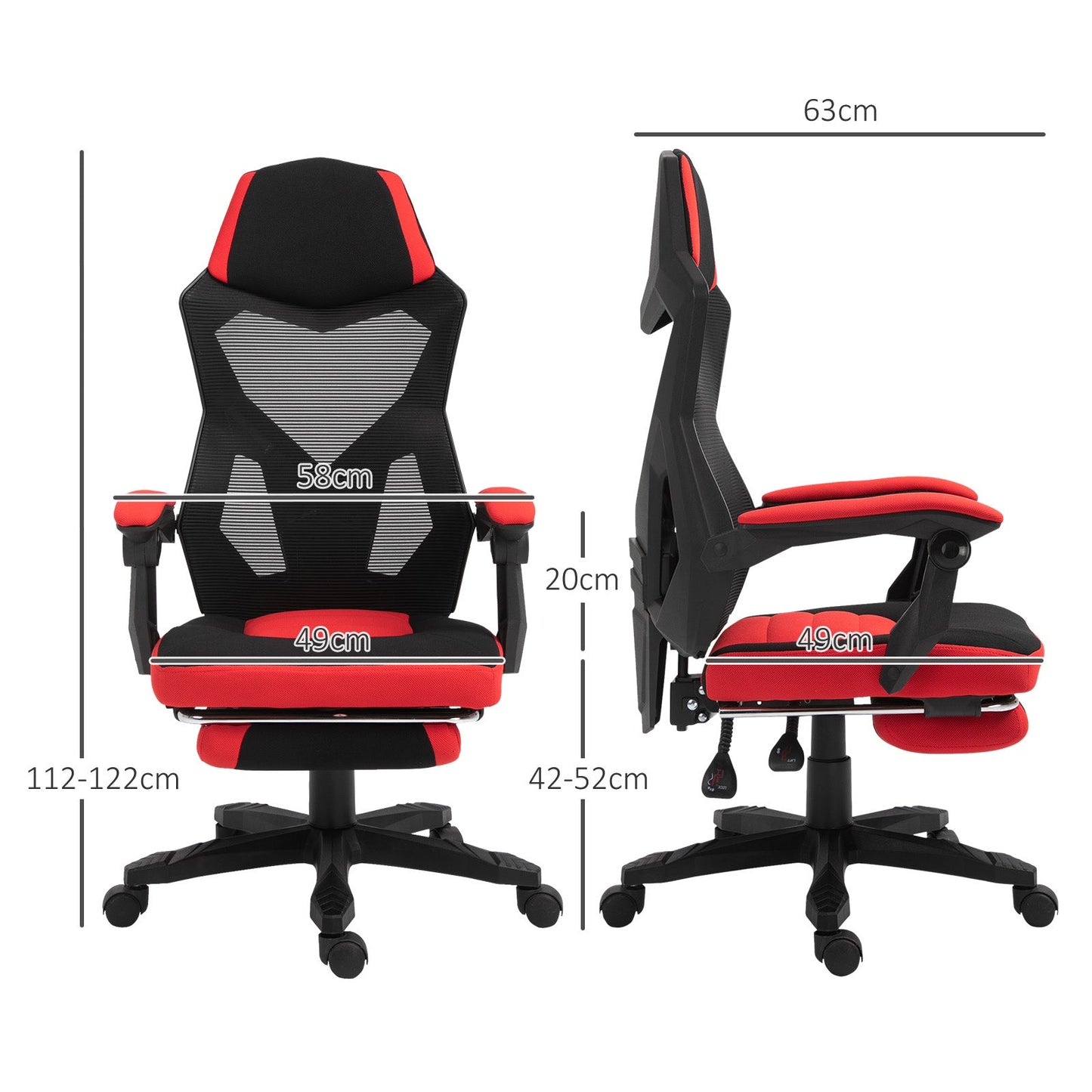 Cadeira de Escritório Ergonômica Vermelha