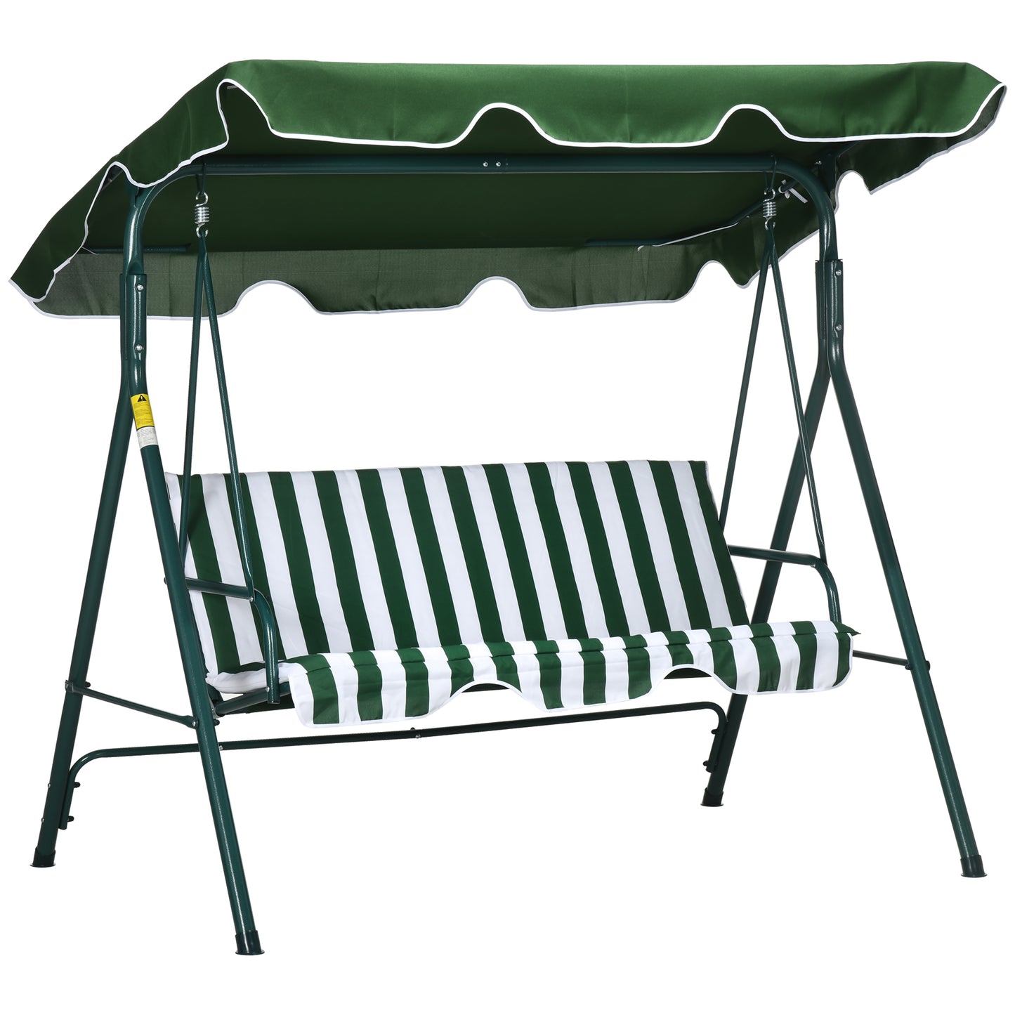 Baloiço de Jardim de 3 Lugares com Almofada Verde