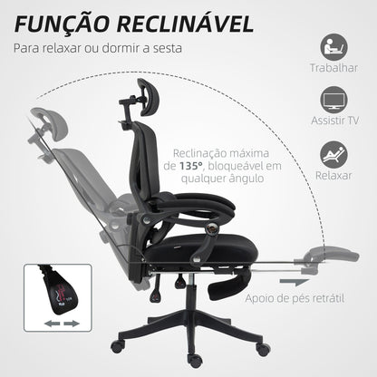 Cadeira de Escritório de Malha Reclinável