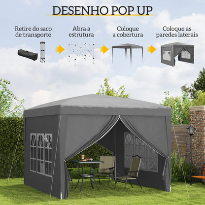 Tenda Dobrável Pop-Up com 4 Paredes Laterais Verde