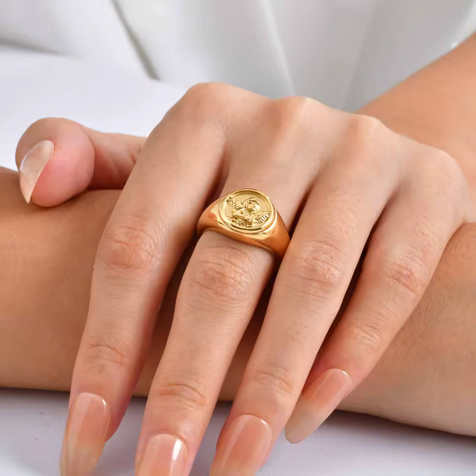 Anel Anjo Cupido – Dourado