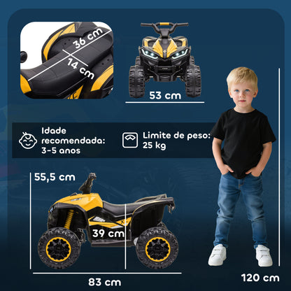 Quadriciclo Elétrico Infantil 6V com Faróis e Música