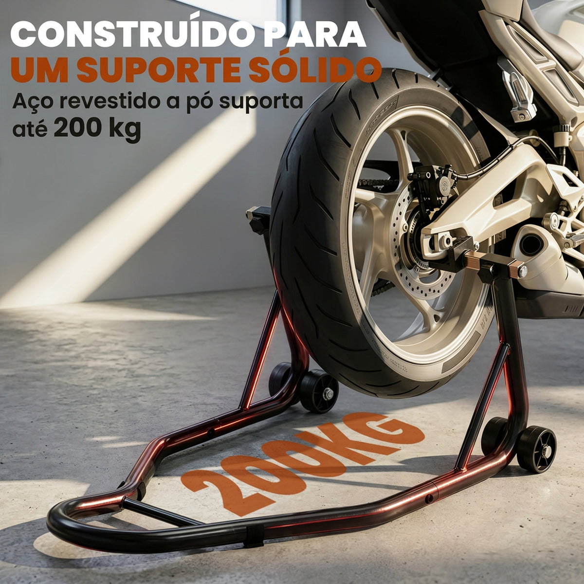Suporte de Roda Traseira para Moto com Rodas