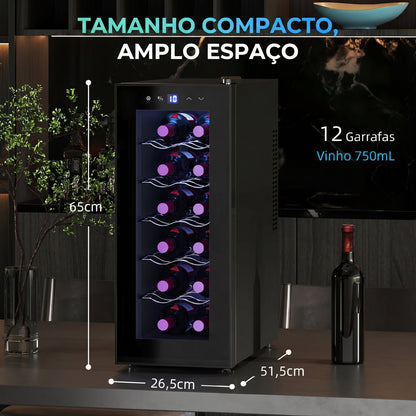 Cave de Vinhos para 12 Garrafas com Refrigeração Termoelétrica