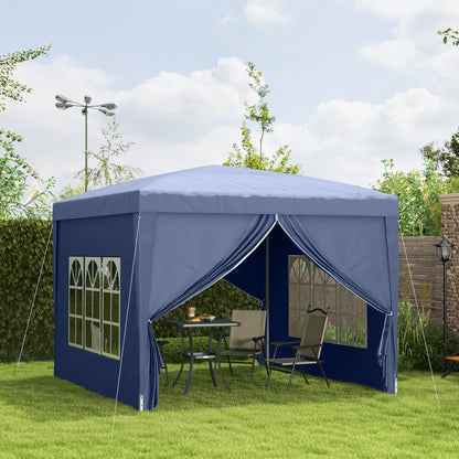 Tenda Dobrável Pop-Up com 4 Paredes Laterais Azul