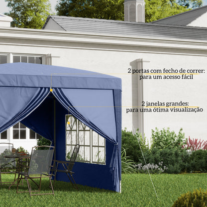 Tenda Dobrável Pop-Up com 4 Paredes Laterais Azul