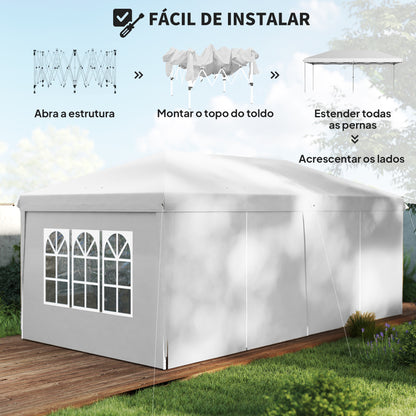 Tenda com Paredes Laterais Amovíveis Branco