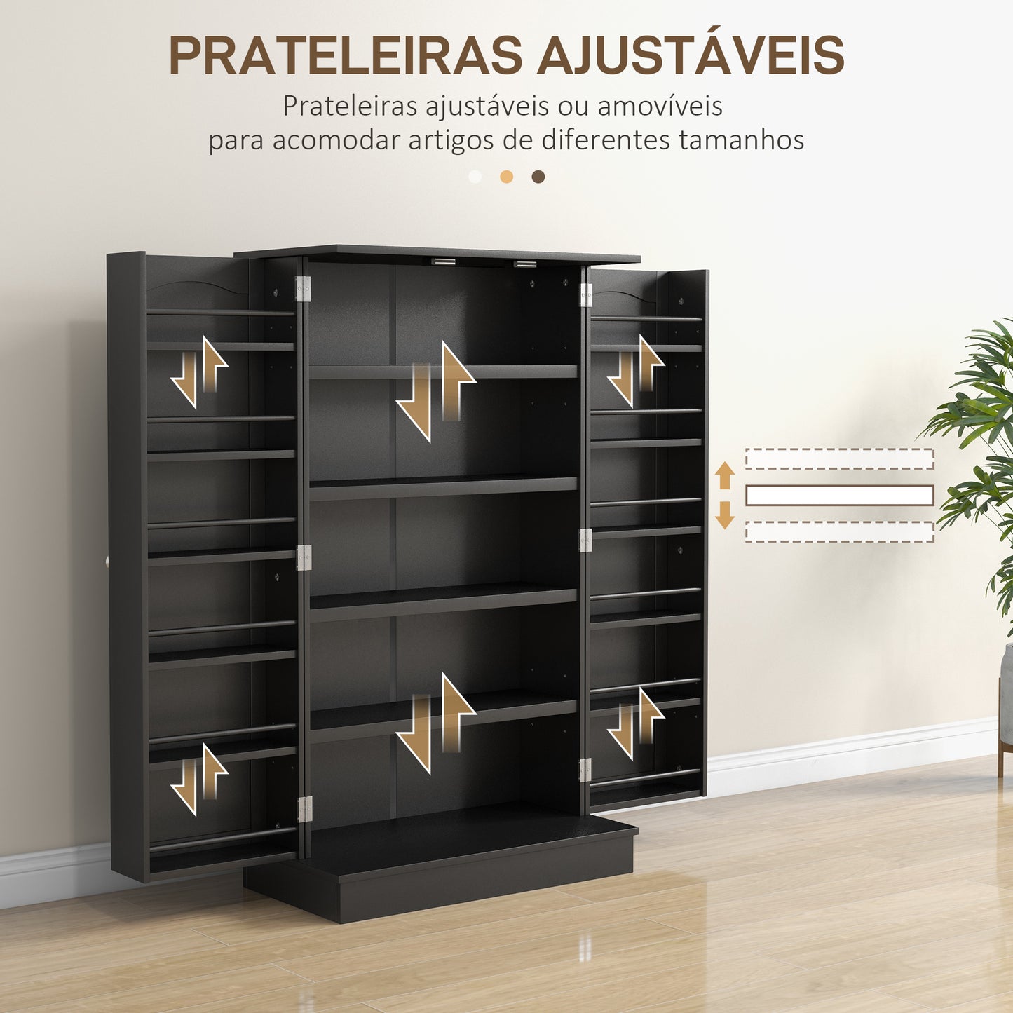 Armário de Cozinha com 2 Portas e 16 Prateleiras