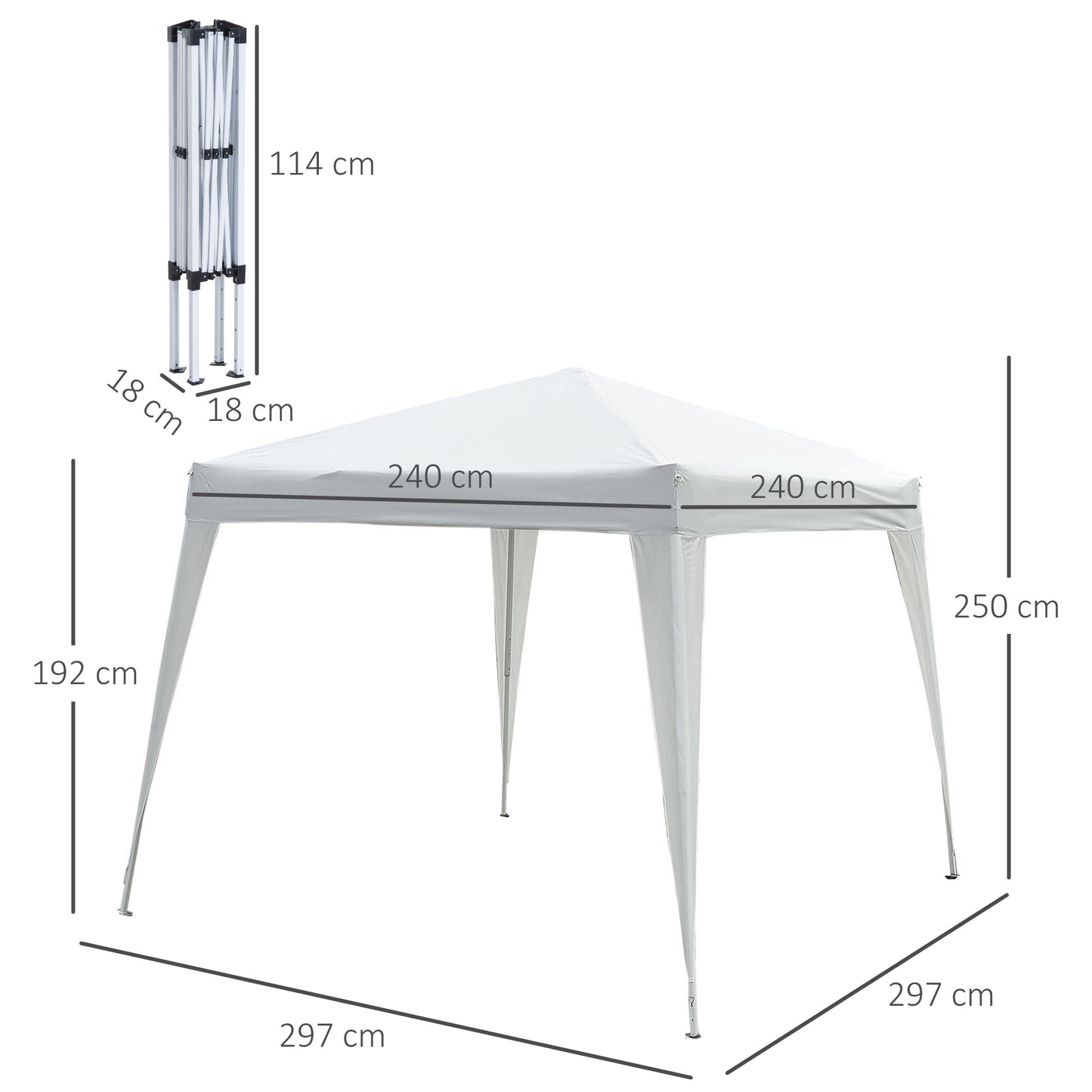 Tenda Dobrável Pop-Up 3x3 Branco Prateado
