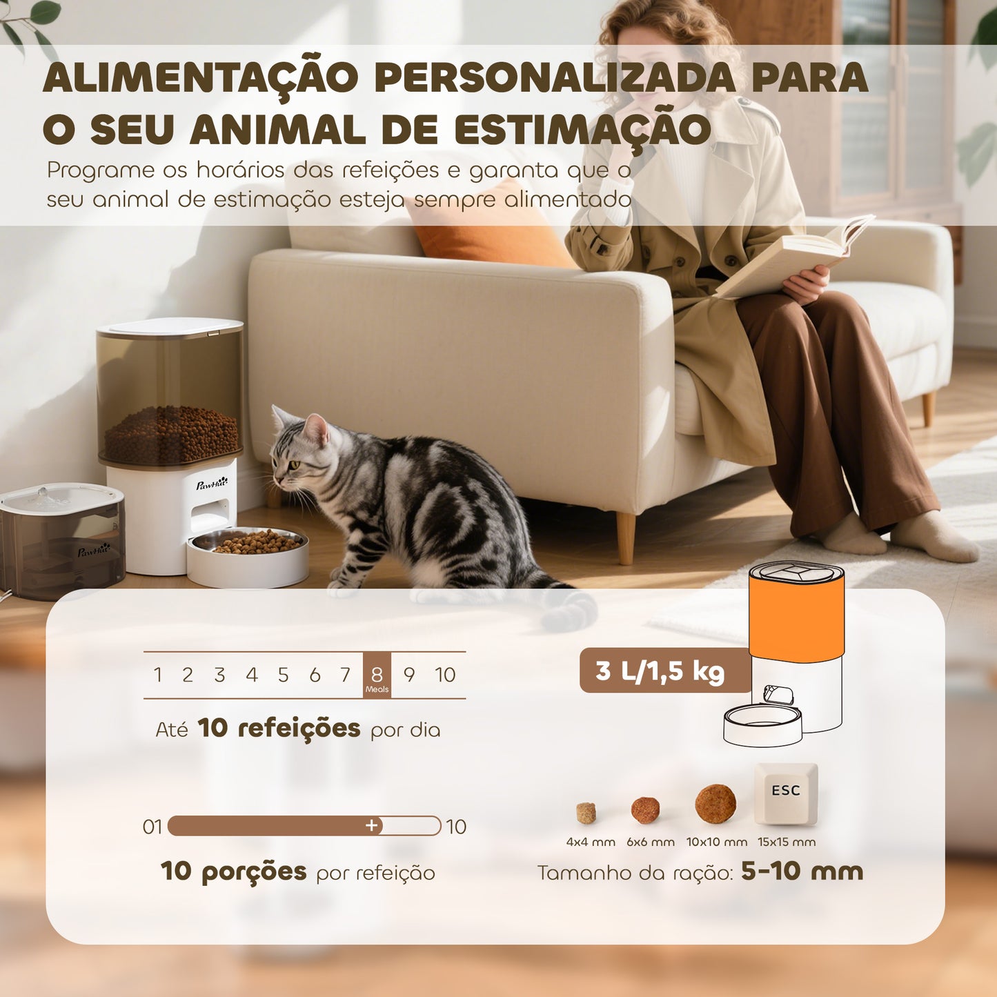 Comedouro Automático e Bebedouro para Cães e Gatos