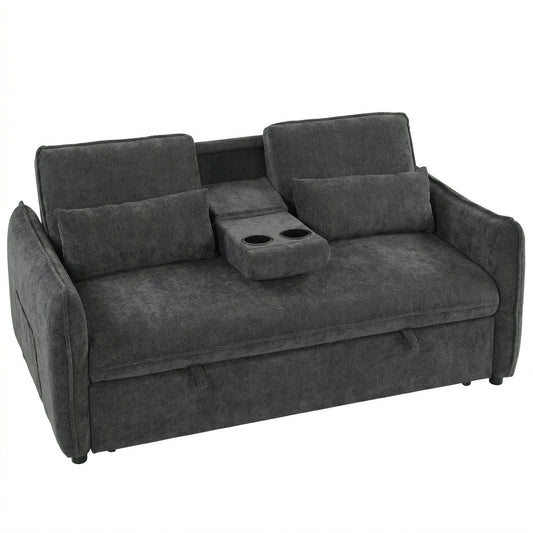 Sofá-Cama 2 Lugares 3 em 1 com Mesa Auxiliar