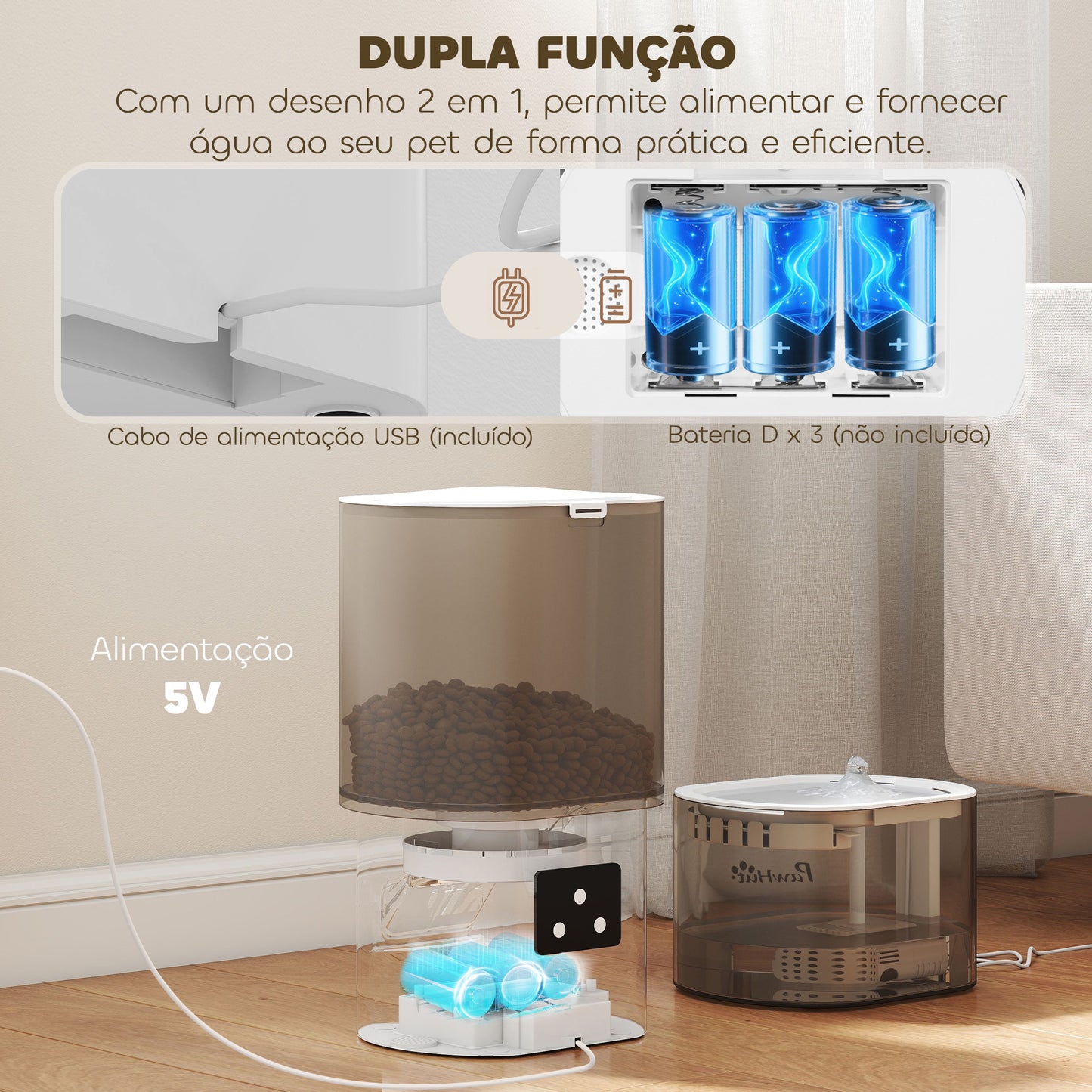 Comedouro Automático e Bebedouro para Cães e Gatos