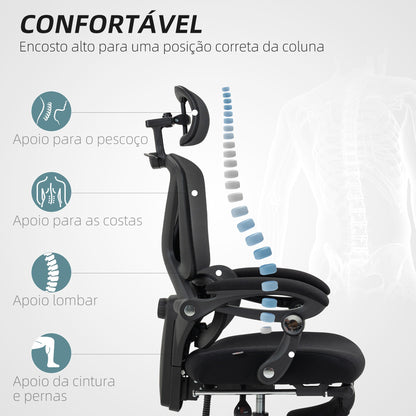 Cadeira de Escritório de Malha Reclinável