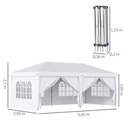 Tenda com Paredes Laterais Amovíveis Branco