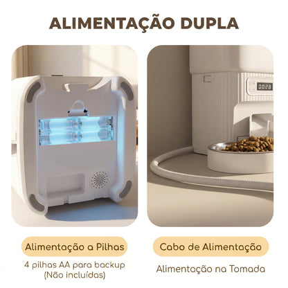 Dispensador Automático de Ração para Cães e Gatos