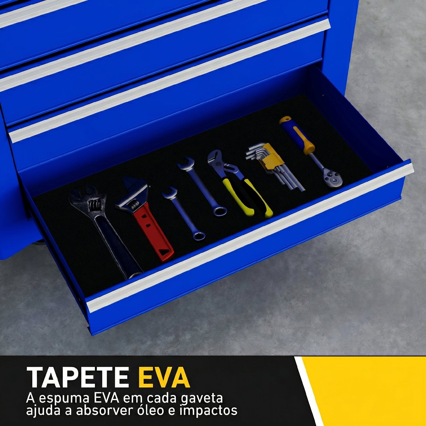 Carrinho de Ferramentas com 7 Gavetas Azul