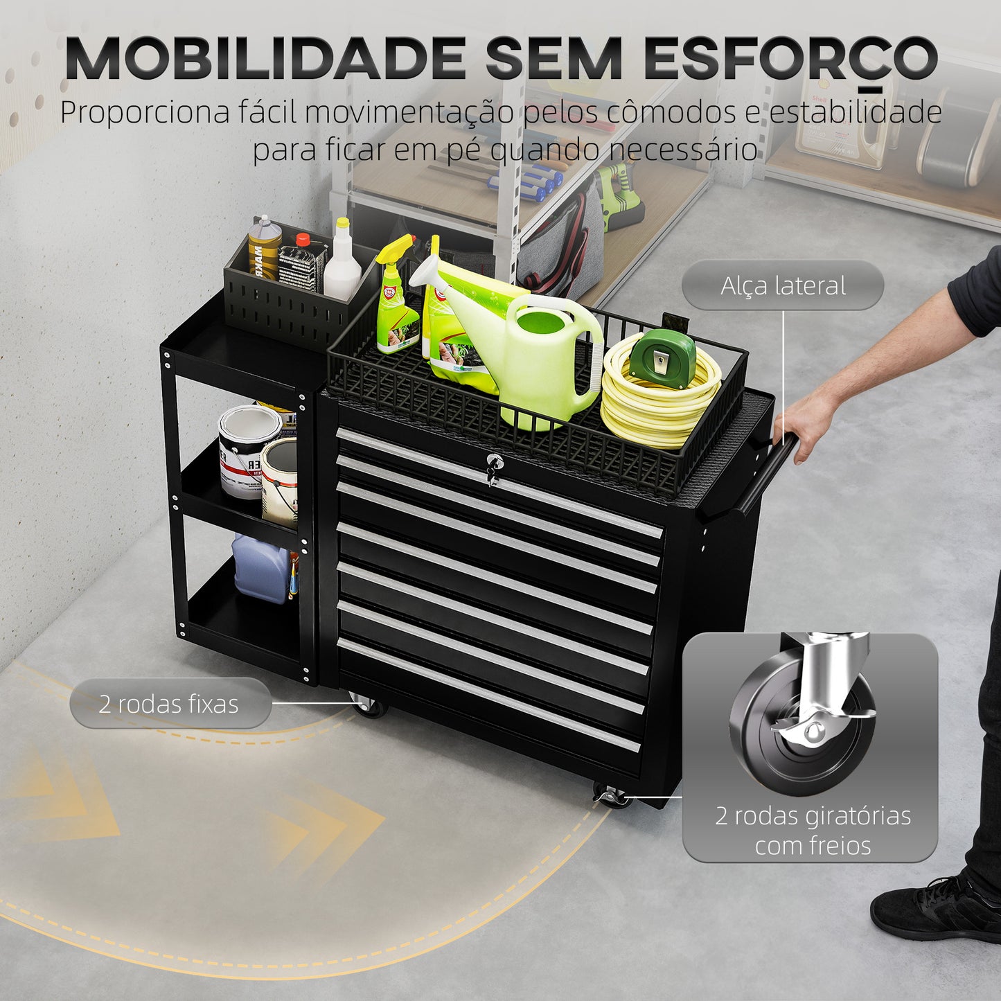 Carrinho de Ferramentas + Estante Preta