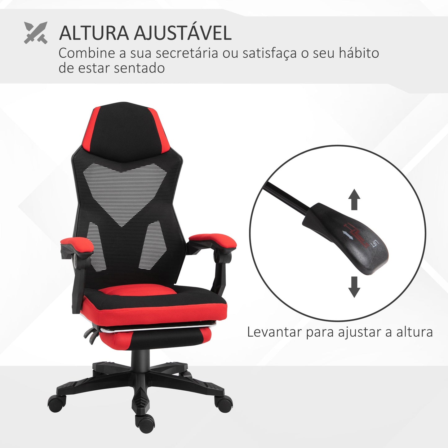 Cadeira de Escritório Ergonômica Vermelha