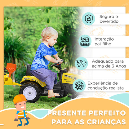 Trator a Pedais Infantil com Reboque e Acessórios