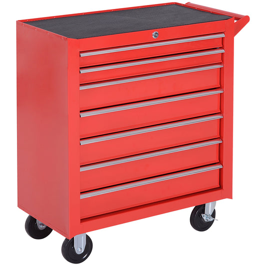 Carrinho de Ferramentas com 7 Gavetas Vermelho