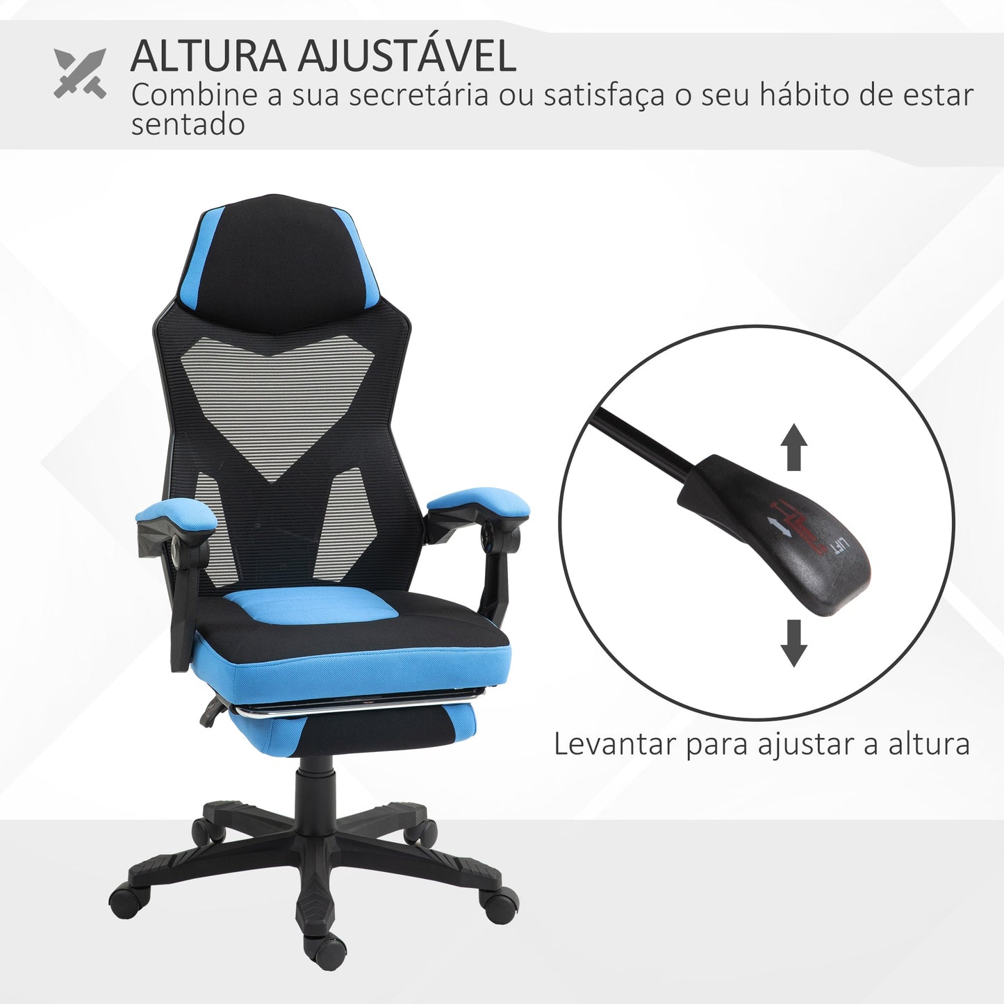 Cadeira de Escritório Ergonômica Azul