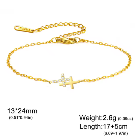 Pulseira Com Cruz – Dourada e Prateada