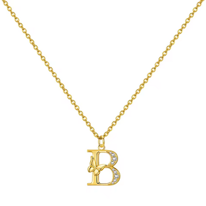 Colar Letra Personalizada com Borboleta