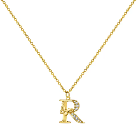 Colar Letra Personalizada com Borboleta