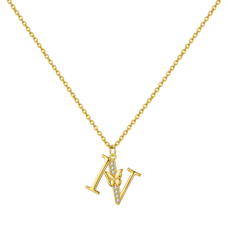 Colar Letra Personalizada com Borboleta