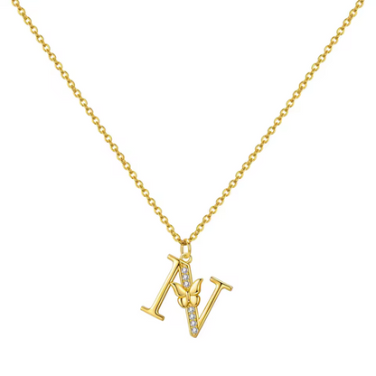 Colar Letra Personalizada com Borboleta
