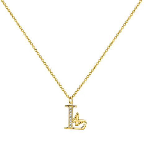 Colar Letra Personalizada com Borboleta