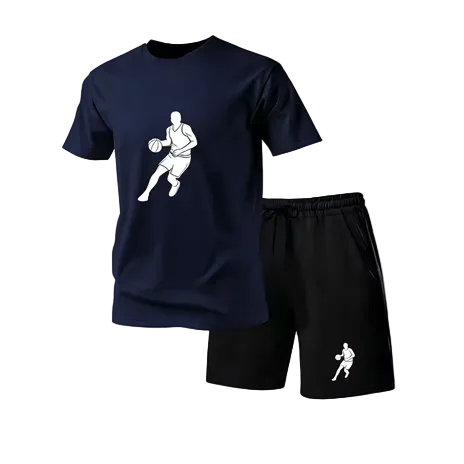 Conjunto Masculino de Verão – T-Shirt e Calções Desportivos