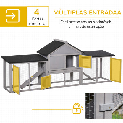 Coelheira de Exterior Grande em Madeira para 2-4 Coelhos