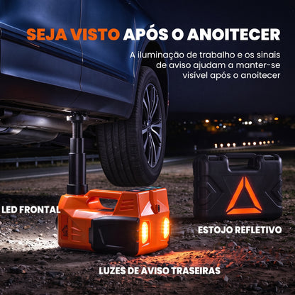 Kit de Macaco Hidráulico Elétrico 5T 12V – Com Luz LED e Bomba de Ar