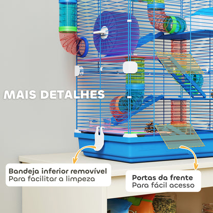 Gaiola para Hamsters com Túnel, Comedouro e Bebedouro