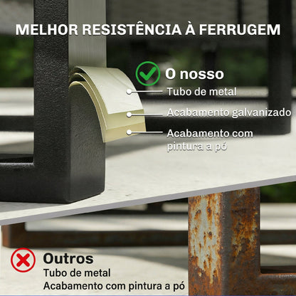 Conjunto de Jardim em Vime PE de 3 Peças com Encosto Ajustável
