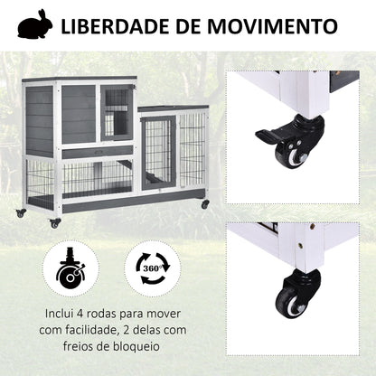 Coelheira de Madeira para Interior com Rodas