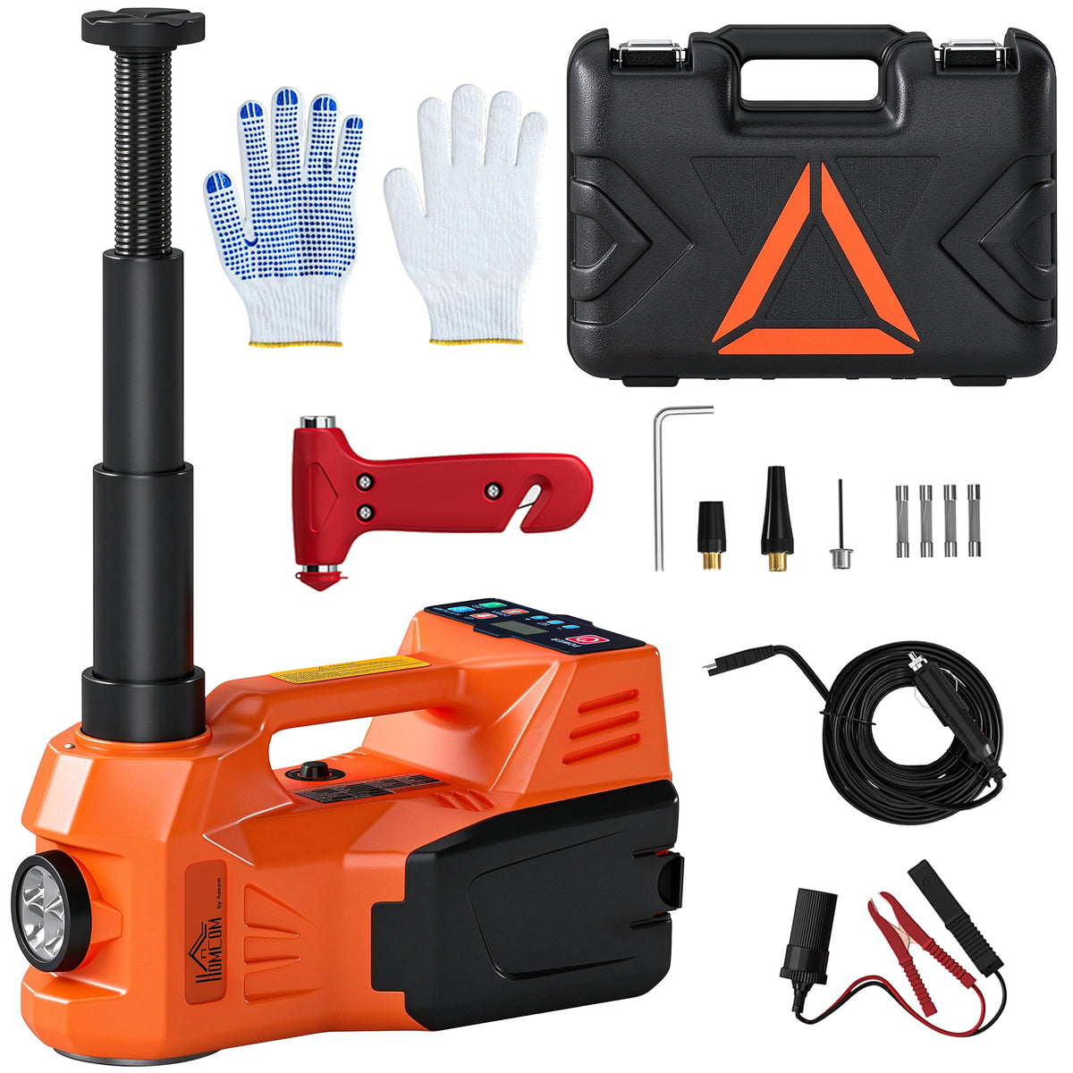Kit de Macaco Hidráulico Elétrico 5T 12V – Com Luz LED e Bomba de Ar