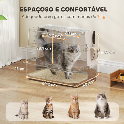 Caixa de Areia para Gatos XL Tampa Rebatível
