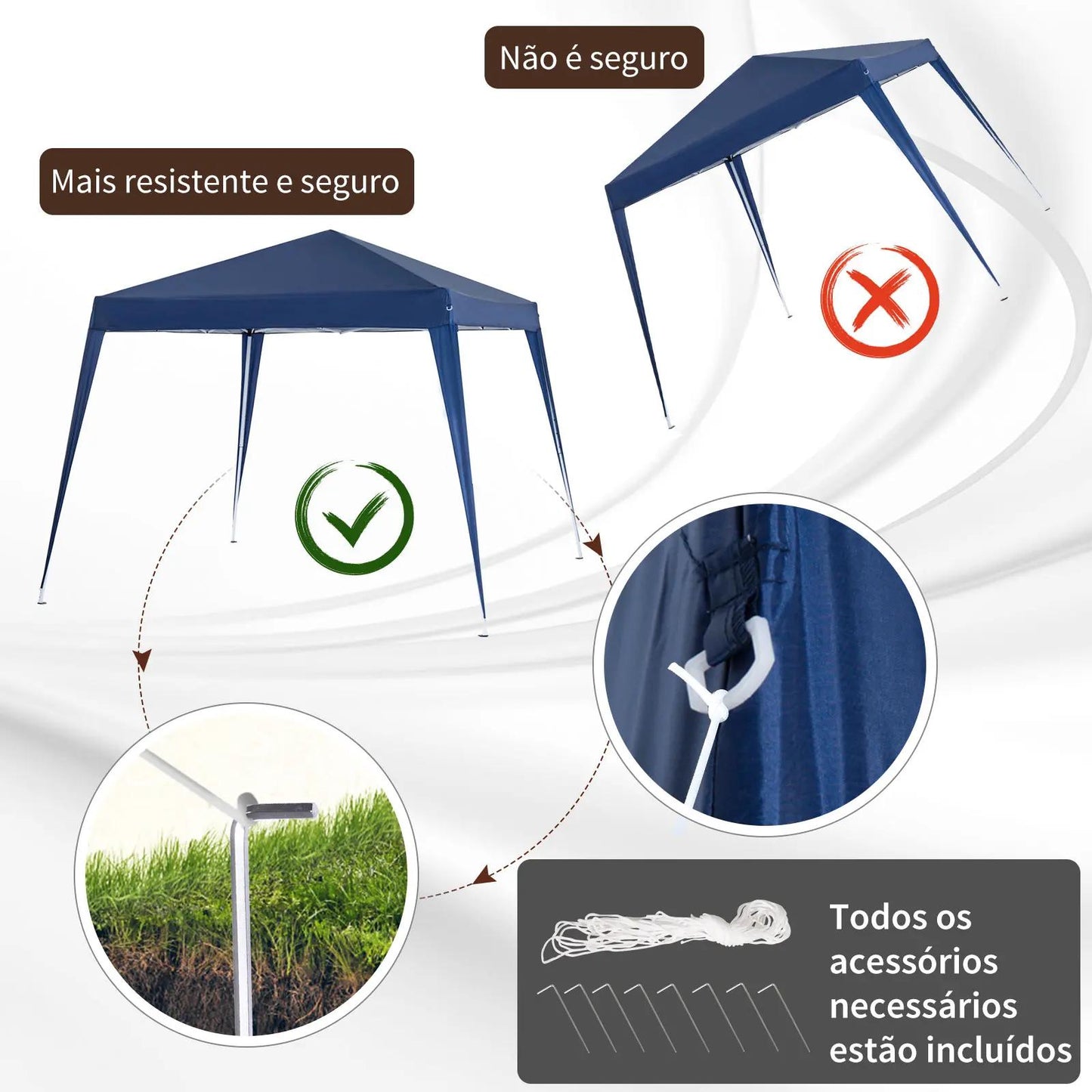 Tenda Dobrável Pop-Up 3x3 Azul