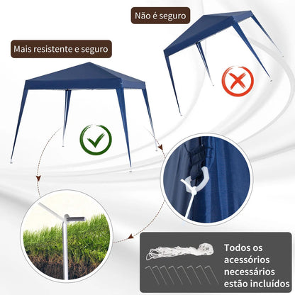 Tenda Dobrável Pop-Up 3x3 Azul