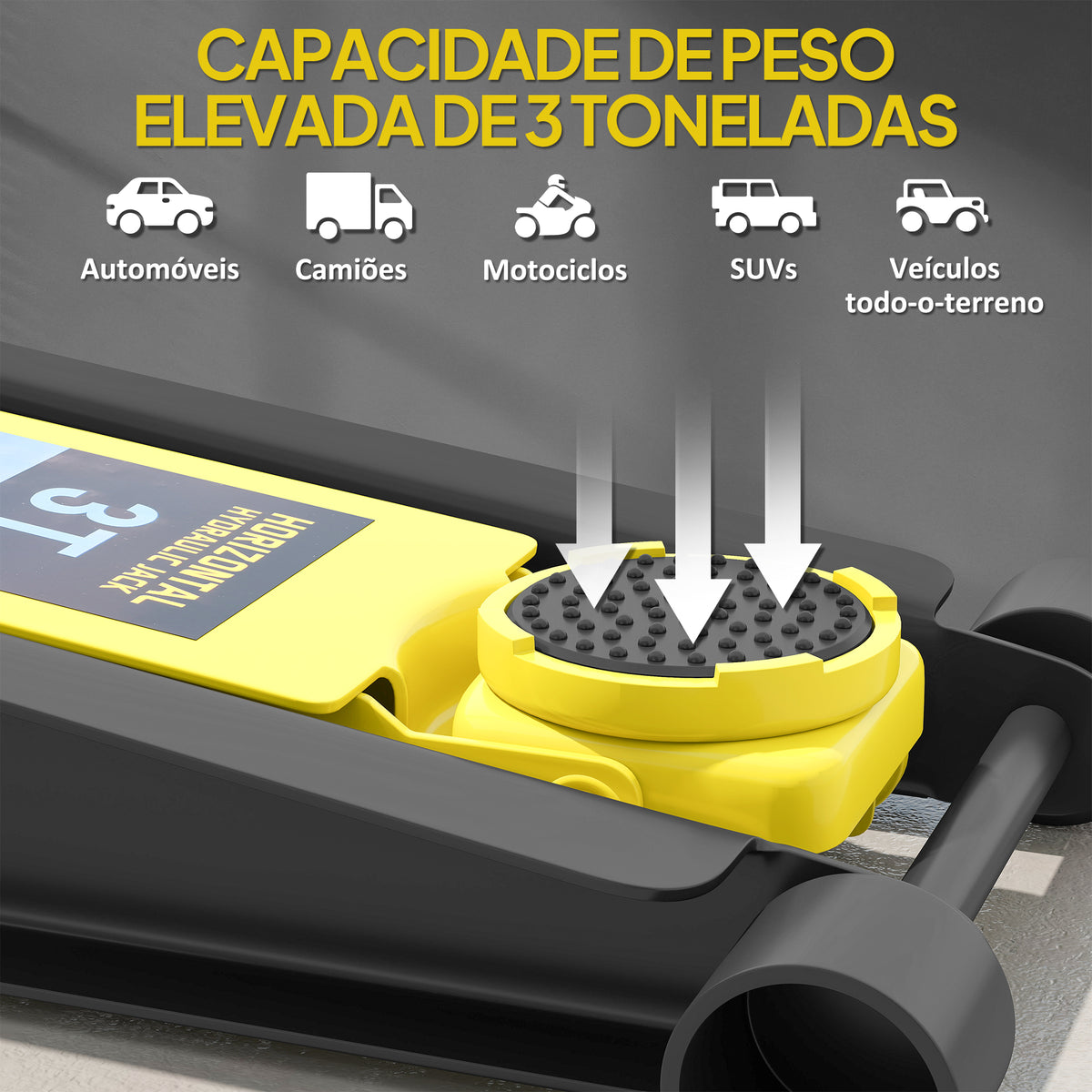 Macaco Hidráulico de Carro – Altura de Elevação 7,5 a 50,5 cm