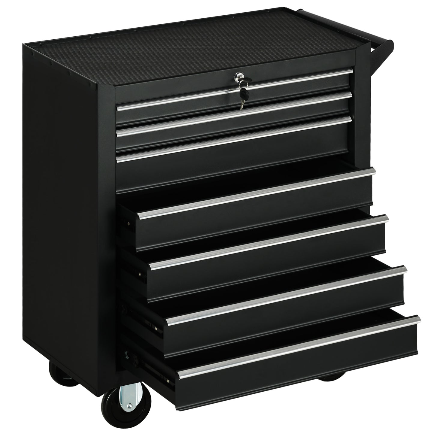 Carrinho de Ferramentas com 7 Gavetas Preto