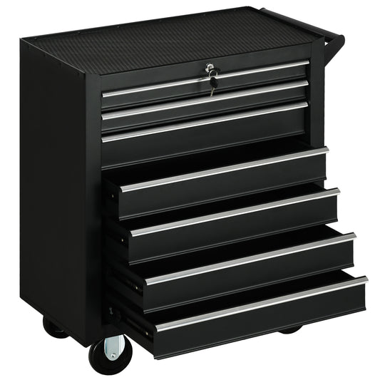 Carrinho de Ferramentas com 7 Gavetas Preto