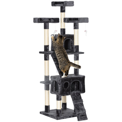 Arranhador para Gatos com Múltiplos Níveis Cinzento
