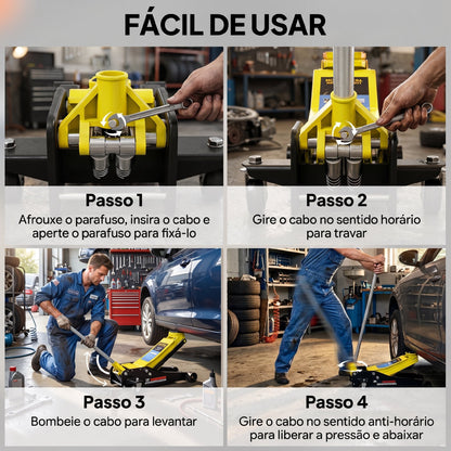 Macaco Hidráulico de Carro – Altura de Elevação 7,5 a 50,5 cm
