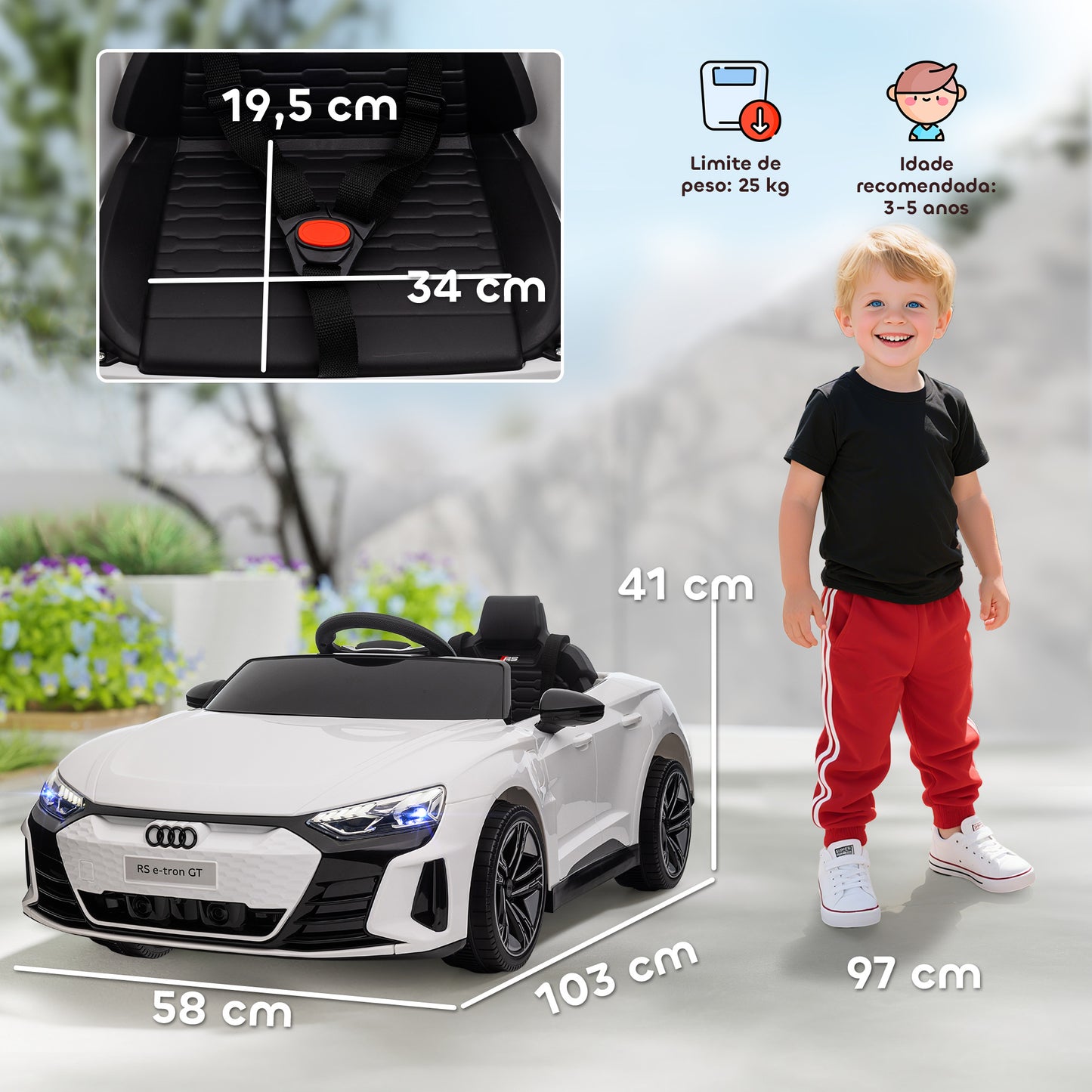 Carro Elétrico Infantil Audi RS e-tron GT 12V