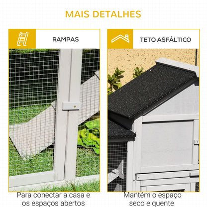 Coelheira de Exterior Grande em Madeira para 2-4 Coelhos