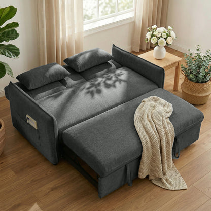 Sofá-Cama 2 Lugares 3 em 1 com Mesa Auxiliar